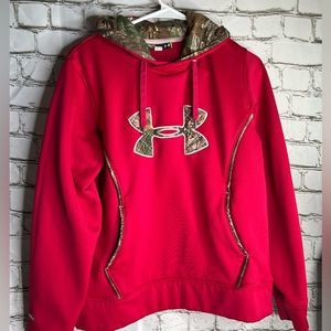 Women’s M Under Armor Red or Hot Pink Sweatshirt Hoodie